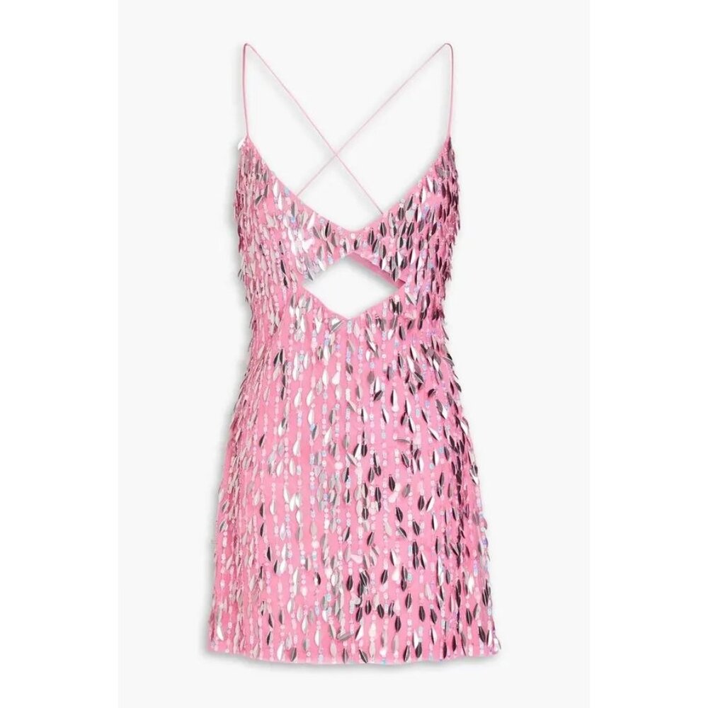 Retrofete Annistyn Dress in Fondant Pink Large New Womens Mini Embellished - Picture 12 of 15